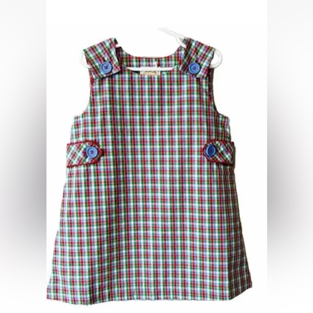 TBBC Janie Jumper Dress Miss. Porter’s Plaid/Richmond Red 0/6m